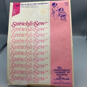 UNCUT Vintage Sewing PATTERN Stretch and Sew 300 by Ann Person, Ladies 1974 Set